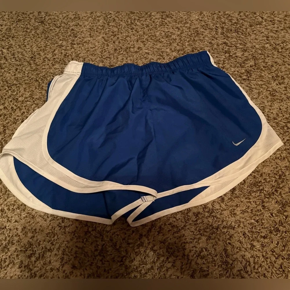 Nike Women's Athletic Shorts in Blue and White